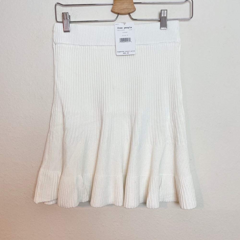 NWT FREE PEOPLE SOLID GOLD WHITE SWEATER SKIRT - Picture 6 of 9